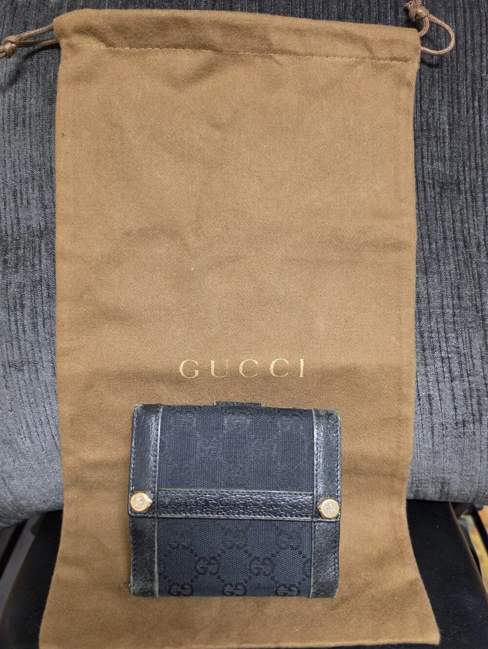 Vintage Gucci GG Monogram Canvas Compact Wallet